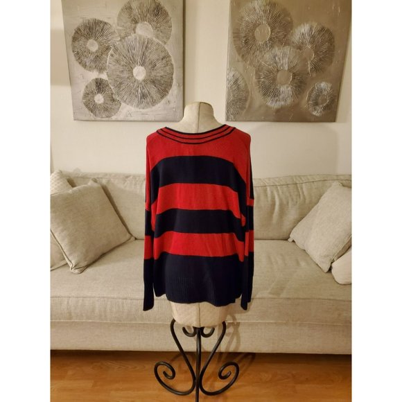 Tommy Hilfiger V-Neck Stripe Sweater - Picture 8 of 12
